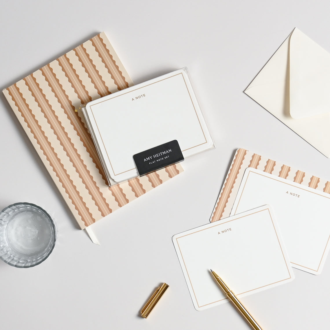 Tan Scallop Flat Note Set