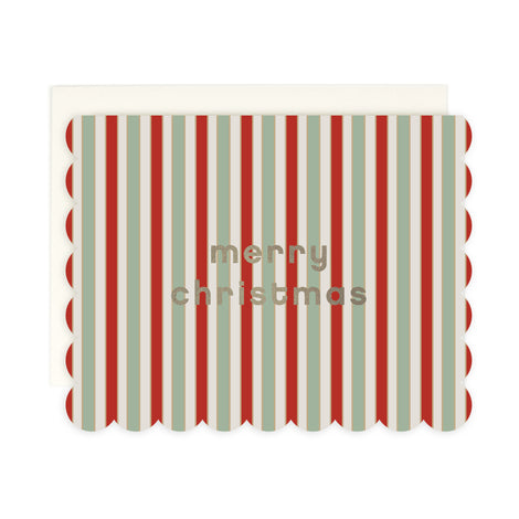 Christmas Striped Scalloped