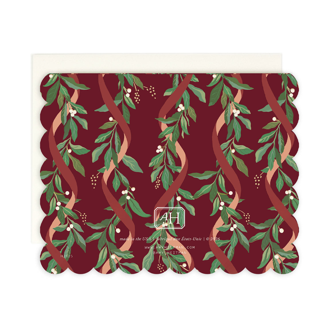 Ribbon Laurel Christmas Scallop
