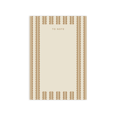 Tan Scallop Stripe Notepad