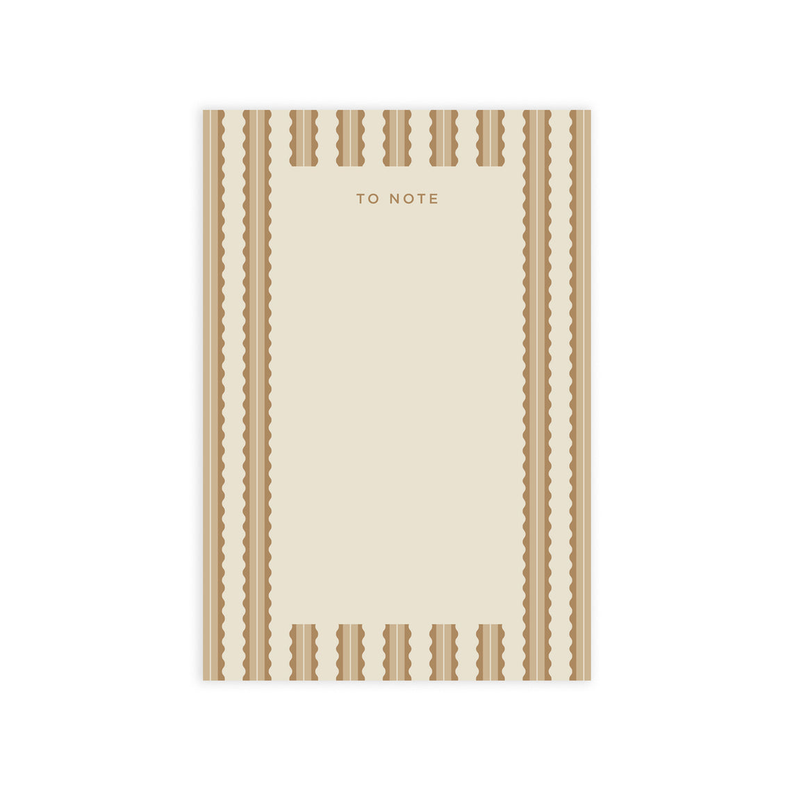 Tan Scallop Stripe Notepad