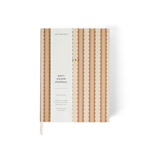 Tan Scalloped Stripe Soft Cover Journal