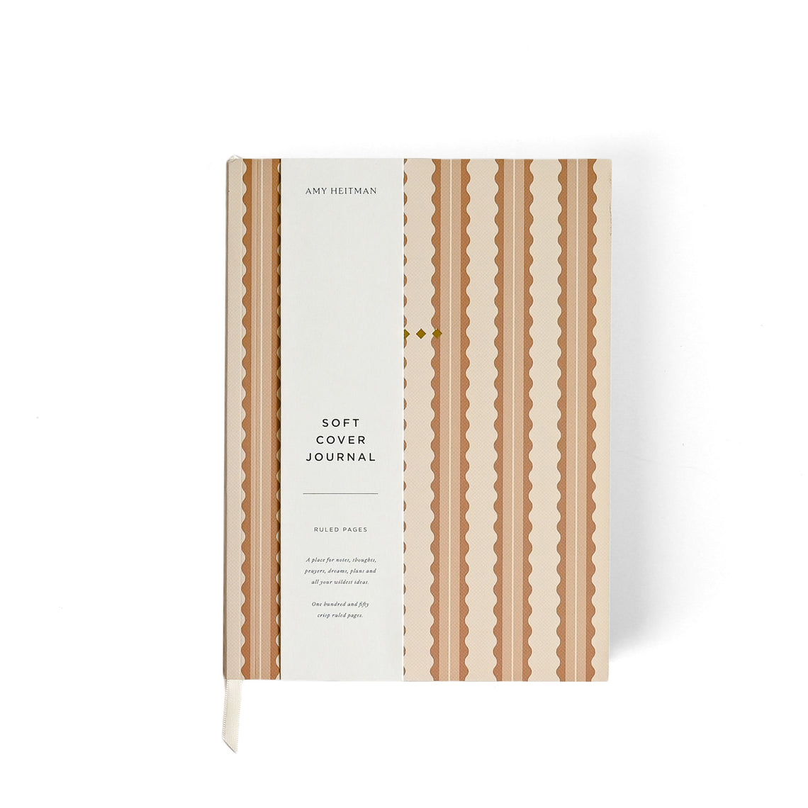 Tan Scalloped Stripe Soft Cover Journal