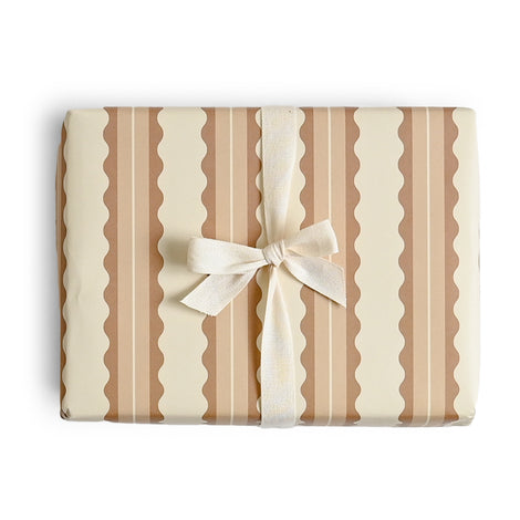 Tan Scalloped Stripe Wrap