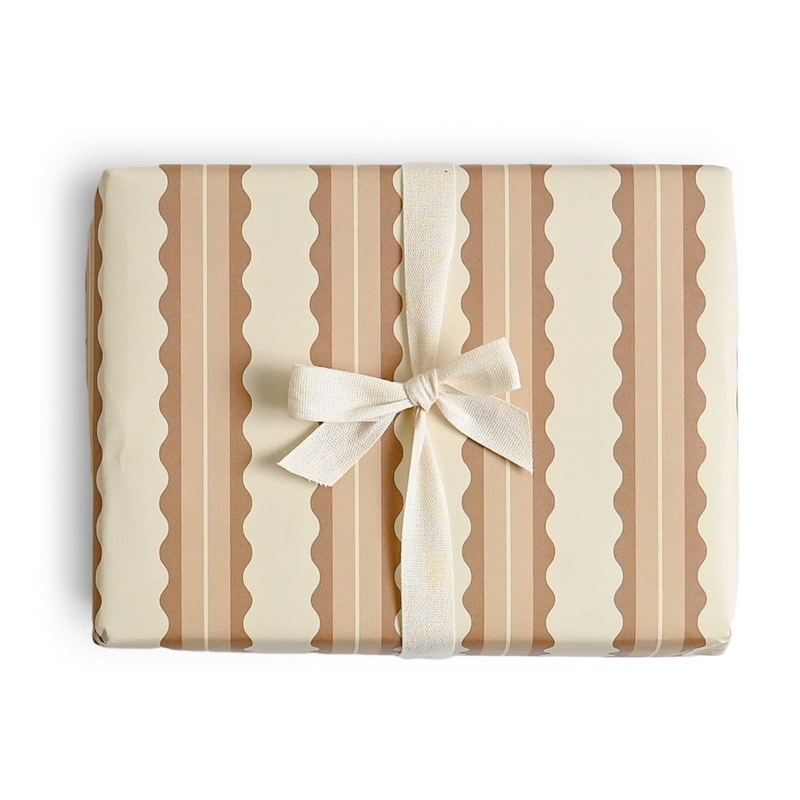 Tan Scalloped Stripe Wrap